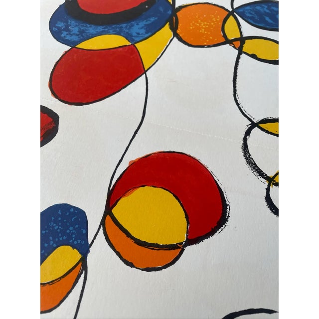 Alexander Calder Lithograph Composition, Derrière Le Miroir. This piece is from a book of fold out lithographs.