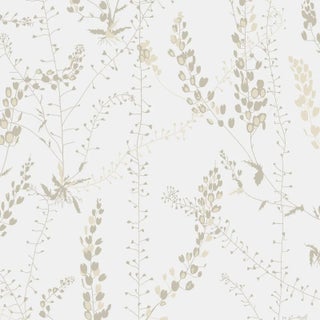 Sample - Borastapeter Bladranker Wallpaper in Natural For Sale
