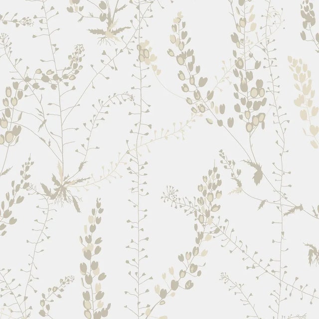 Sample - Borastapeter Bladranker Wallpaper in Natural For Sale