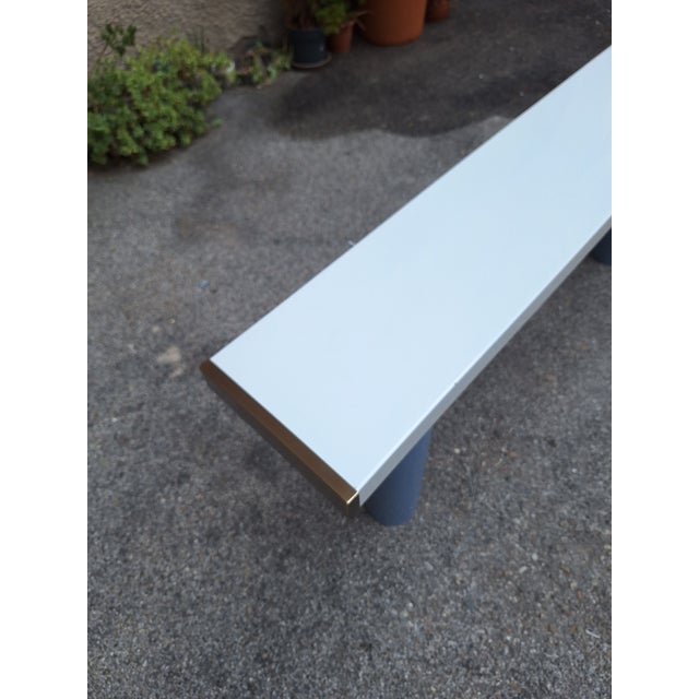 Console in White Lacquer with Cylindrical Plastic Legs by Tresoldi Salvati, 1980s For Sale - Image 4 of 9
