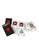 Prada two-deck playing card set produced by Dal Negro in Treviso, Italy, with red and black Prada-branded decks in a rigid...
