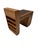 Brown Art Deco Modernist Desk with Asymmetric Open Bookcase, 1920s For Sale - Image 8 of 12