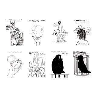 David Shrigley, Animals & Existentialism and Human Behaviour, 2022, Paper, Set of 8 For Sale