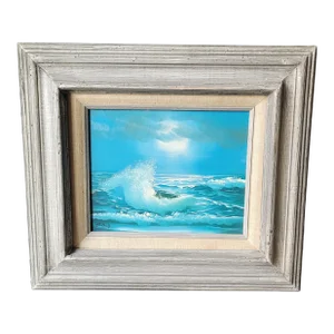 Mid 20th Century Seascape Oil Painting, Framed