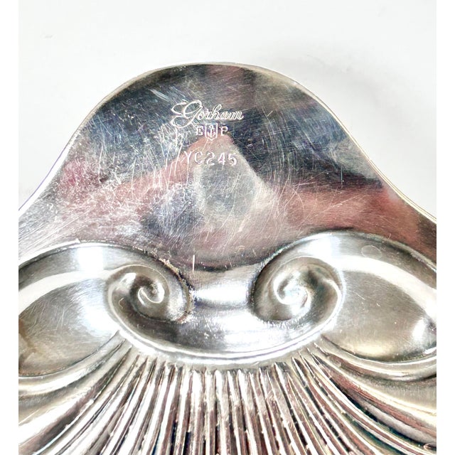 Silver Vintage Gorham Silverplate Shell Dish With Figural Fish Handle – Coastal Tabletop Barware Catchall For Sale - Image 8 of 8