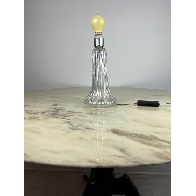 Mid-Century Modern Murano Glass Table Lamp attributed to Barovier & Toso, Italy, 1950s For Sale - Image 3 of 16
