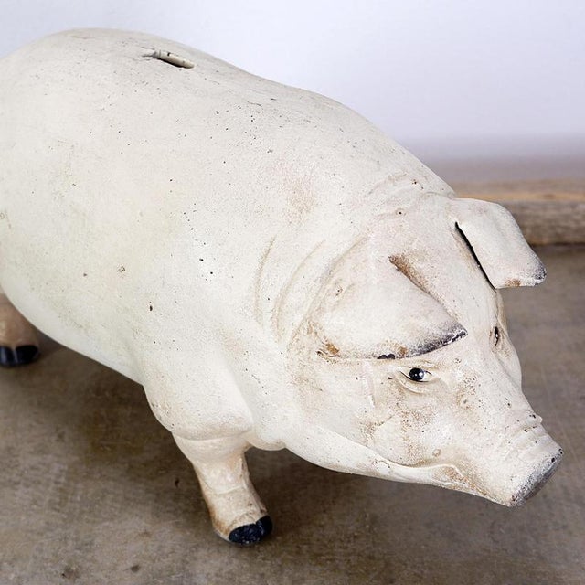 Mid-Century Iron Piggy Bank Sculpture For Sale - Image 4 of 12