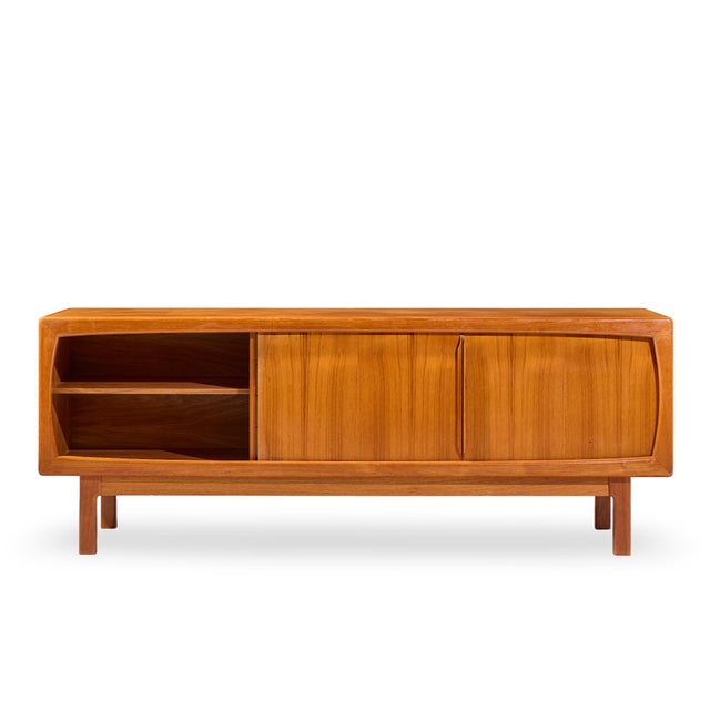 Hp Hansen Mid Century Danish Teak Sliding Door Credenza For Sale - Image 9 of 12