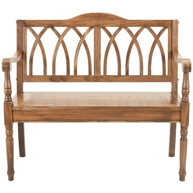 2020s Trellis Bench in Oak For Sale - Image 5 of 5