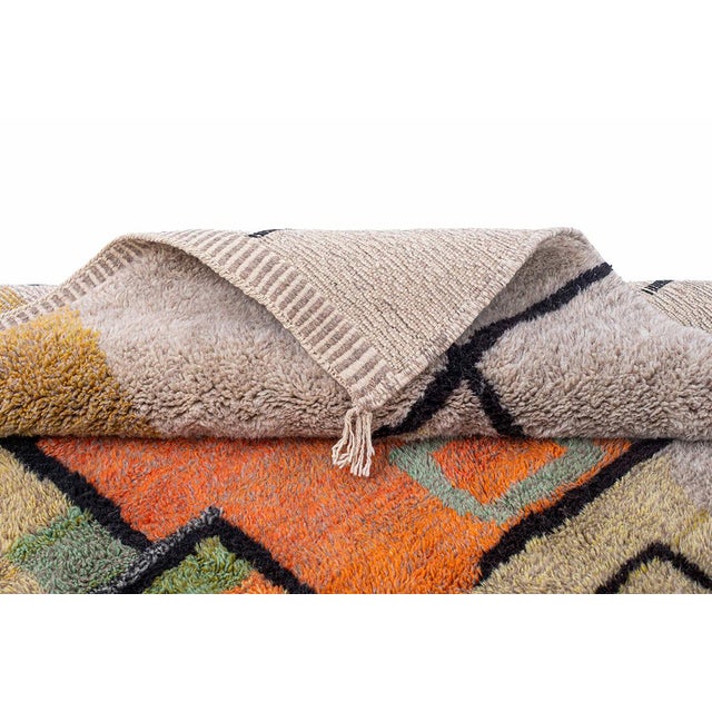Taupe Premium Hand-Knotted Moroccan Wool Rug | 12'1" X 8'8" | One of a Kind For Sale - Image 8 of 8