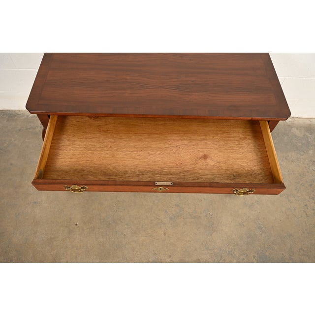 Wood Baker Furniture Chippendale Carved Mahogany Writing Desk, Newly Refinished For Sale - Image 7 of 16