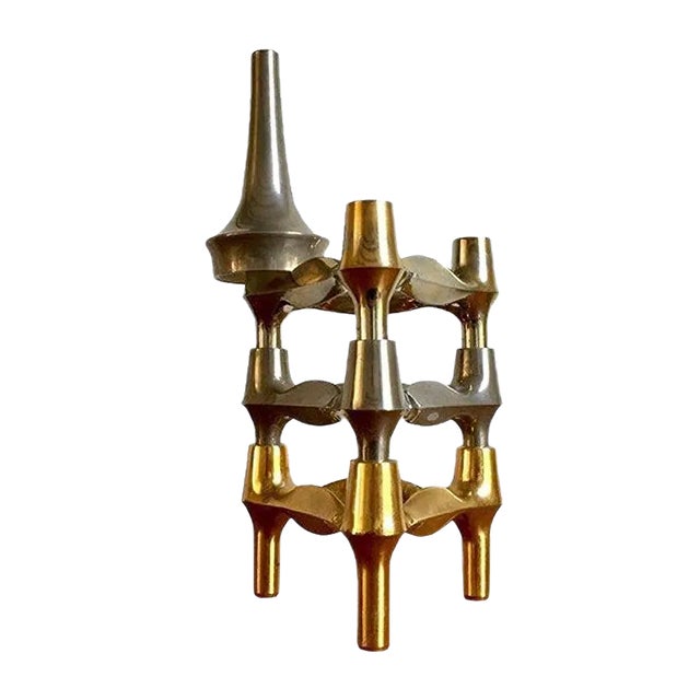Mid-Century Quist Brass Candleholders, Set of 4 For Sale