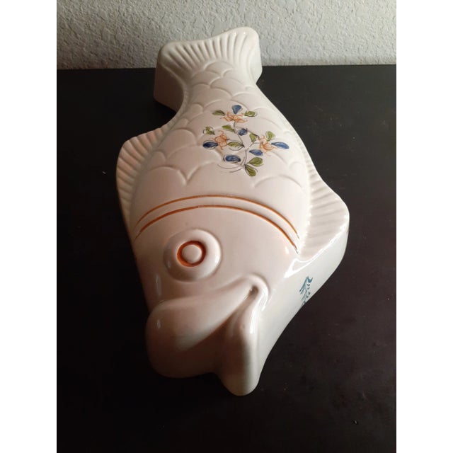 1970s Handpainted Ceramic Fish Figurine Wall Decor For Sale In Dallas - Image 6 of 12