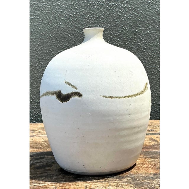 Vintage Original Raku Studio Pottery Vase For Sale - Image 4 of 12