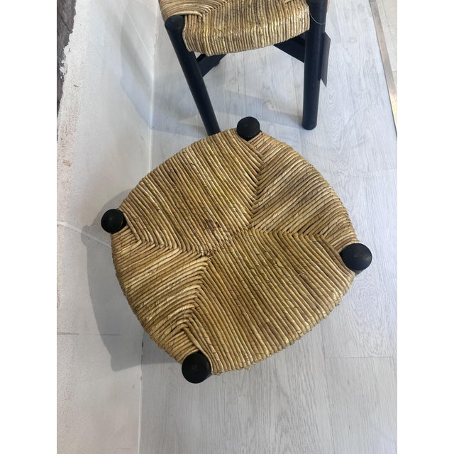 Wood Vintage Black Meribel Stools by Charlotte Perriand, 1960, Set of 2 For Sale - Image 7 of 17