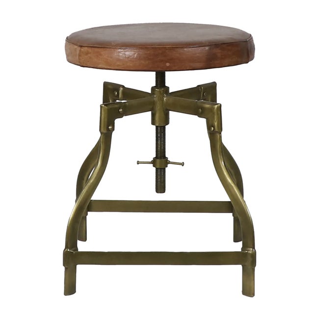New special order item. Not vintage. The adjustable, swivel Piano Stool is classic. Featuring a leather seat and brass...