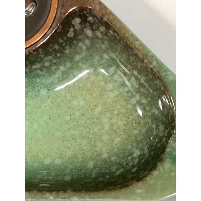 1940 Hyde Park Rookwood Ashtray/Catchall With Dog Head Copper Medallion For Sale - Image 9 of 10