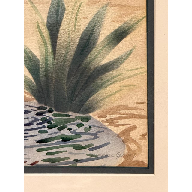 Pair of Art Deco Zebra Watercolor Gouaches by Shirrell Graves in Verde Frames For Sale In Greensboro - Image 6 of 16