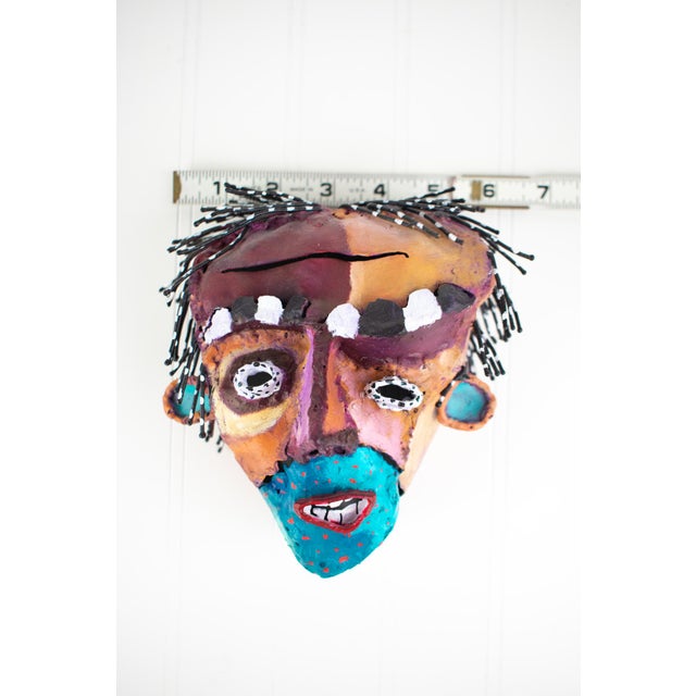 Listed Artist Bill Hickman Handmade Metal Postmodern Abstract Mask, Late 1990s For Sale - Image 11 of 11