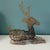 Beautiful Vintage Gold Tone Woven Wire Reindeer Holiday Decoration: The reindeer is a cage! The backside opens so you can...