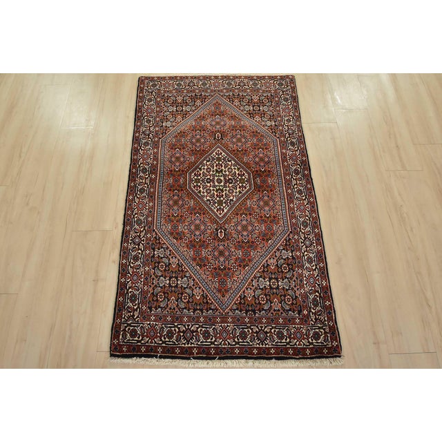 Farmhouse Fine Bidjar Rug 2’10” X 4’11” Red Wool Traditional Hand-Knotted Carpet For Sale - Image 3 of 12
