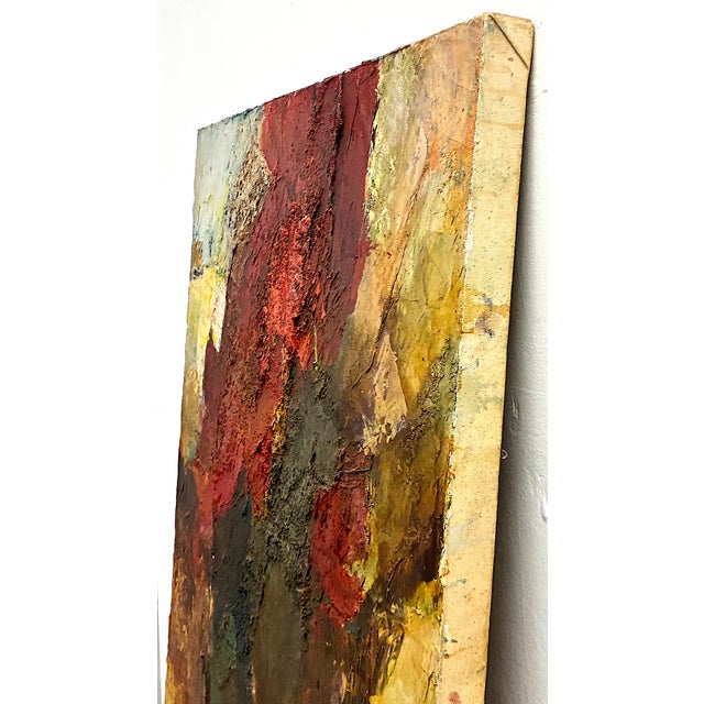 Textile Abstract Expressionism in a Mid-Century Modern Impasto Painting For Sale - Image 7 of 8