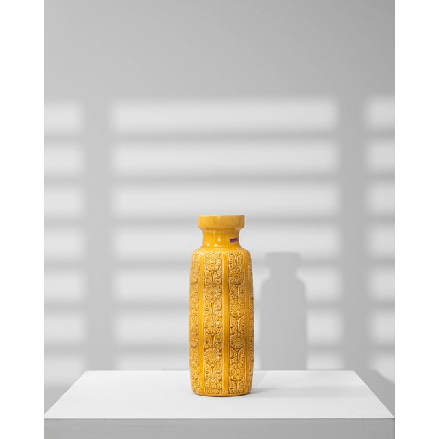 1960s German W. Germany Mid-Century Modern Yellow Mustard Ceramic Vase For Sale - Image 4 of 18