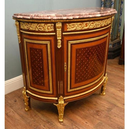 Purple French Empire Demi-Lune Commodes, Set of 2 For Sale - Image 8 of 12