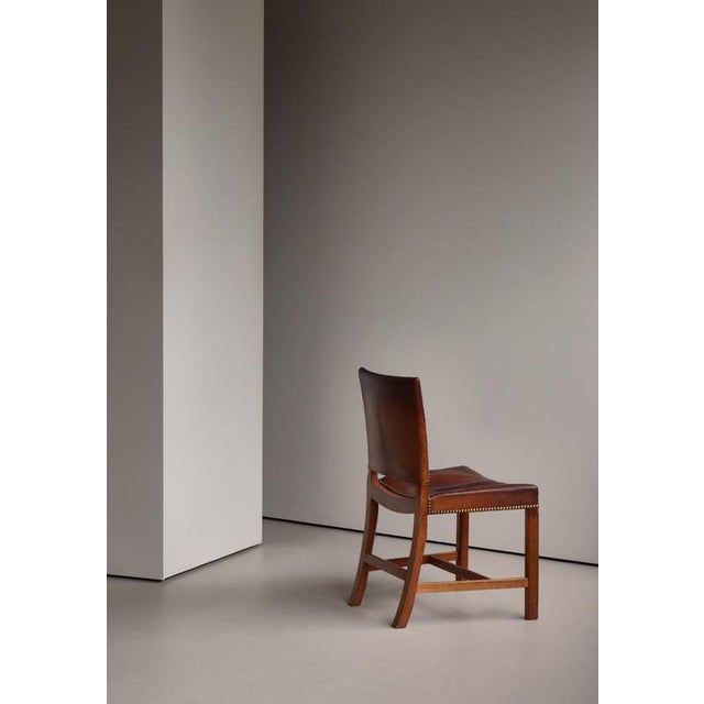 Wood Red Chair in Oak and Nigerian Goat Leather by Kaare Klint for Rud. Rasmussen, 1937 For Sale - Image 7 of 18
