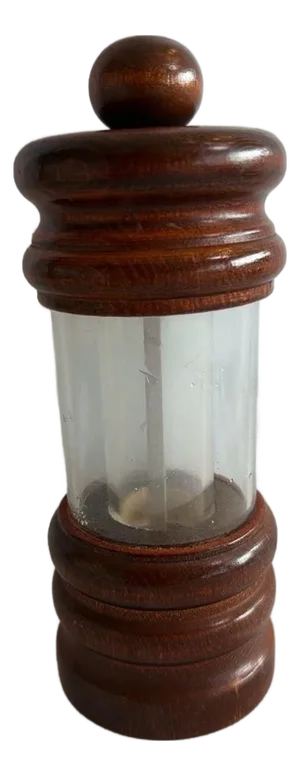 Vintage Leeds Engineering Corp. Wood and Acrylic Salt and Pepper Grinder Shaker