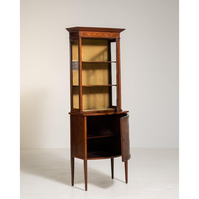 19th Century France Edwardian Brown Wood Display Cabinet For Sale - Image 11 of 11