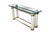 A stately Italian Regency Console or Sofa Table, circa 1980s. Features a beveled glass top with canted corners supported...