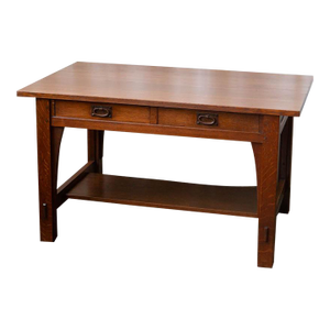 Gustav Stickley Mission Oak Arts & Crafts Writing Desk or Library Table, Circa 1900