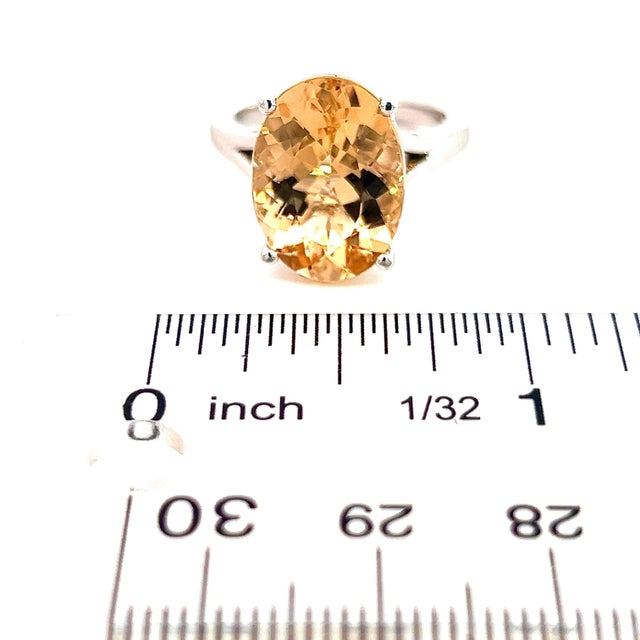 Natural Citrine Ring 6.5 14k W Gold 6.48 Cts Certified For Sale - Image 14 of 15