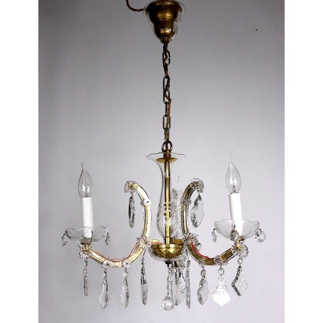 Gold Antique Maria Theresia Chandelier from Palwa, 1950s For Sale - Image 8 of 13