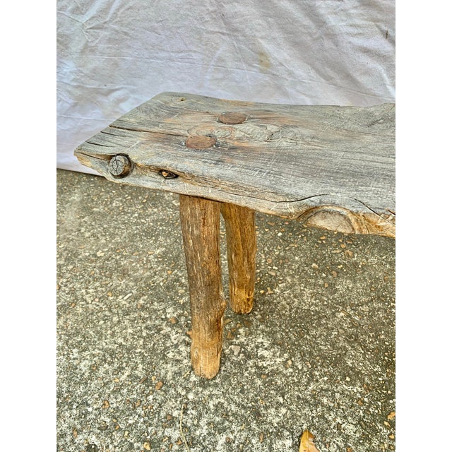 19th Century French Pine Live Edge Bench For Sale - Image 6 of 12