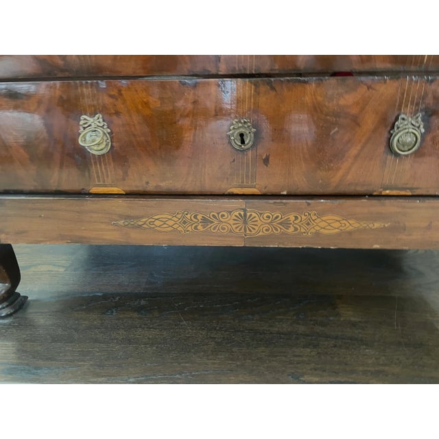 Brown Early 19th-Century Biedermeier Marquetry Inlaid Chest of Drawers For Sale - Image 8 of 13