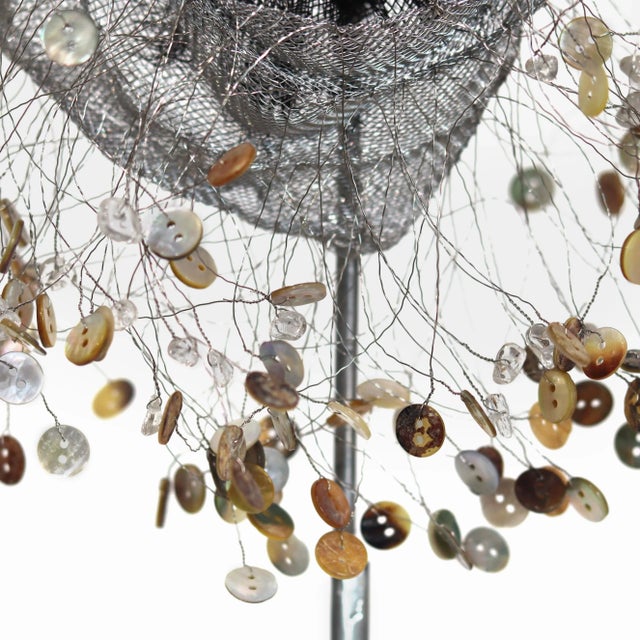 Abstract Button Reliquary II - Contemporary Abstract Mixed Media Sculpture for Desk or Table Original Artwork by Atticus Adams For Sale - Image 3 of 9