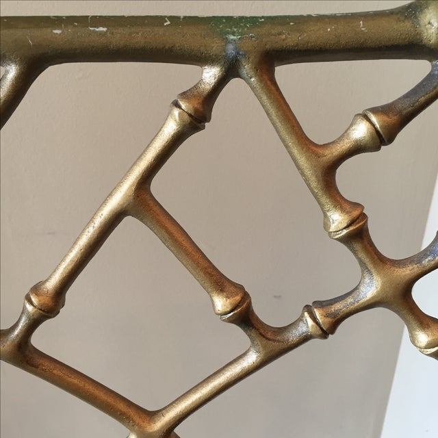 Chinoiserie Metal Bamboo Bar Stools A Pair Chairish