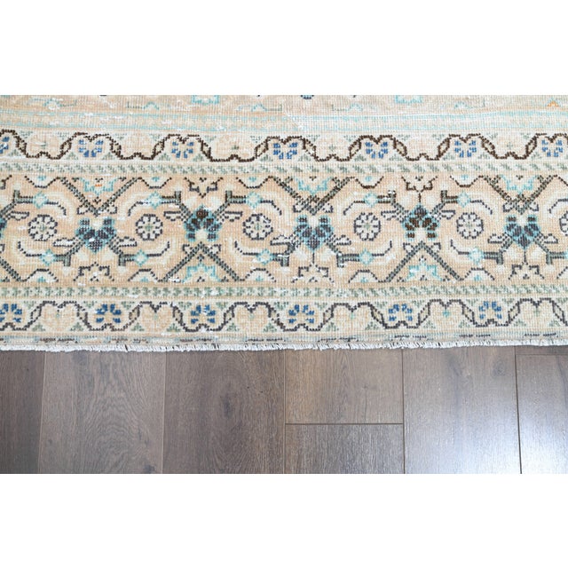 1970s 1970s Vintage Persian Handmade Wool Cotton Beige Area Rug For Sale - Image 5 of 11