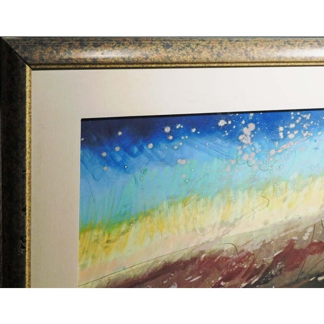 1990s Mark Dickson Untitled Mix Media Pastel and Watercolor Abstract Hand Signed For Sale - Image 4 of 6