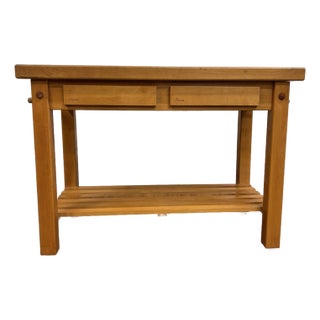 Le Gourmand Kitchen Island Butcher Block Table With Storage For Sale