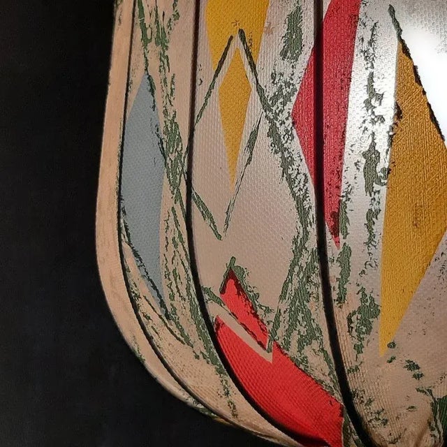 Metal Vintage Ceiling Lamp with Fabric, 1950s For Sale - Image 7 of 12