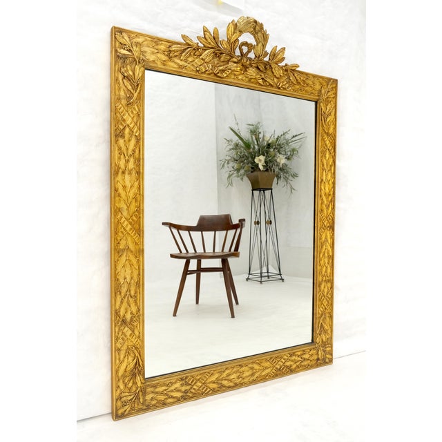 Fine Gold Gilt Gesso Italian 53x38 Rectangle Wall Mirror For Sale - Image 4 of 11