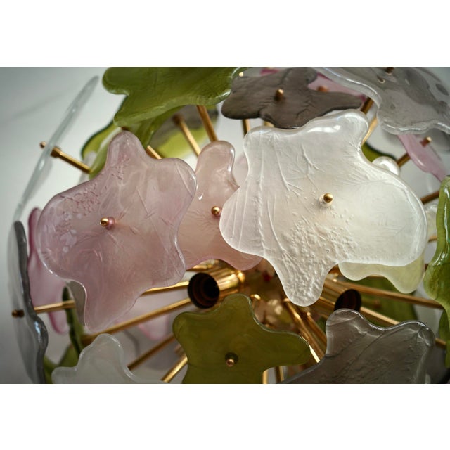 Sputnik Murano Art Glass Green Pink and White Chandelier and Pendant, 2000 For Sale - Image 6 of 12