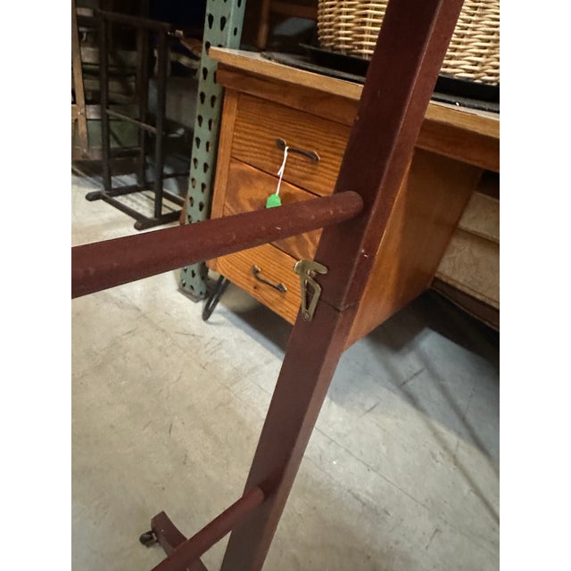 Brown 1970s Wooden Valet on Wheels For Sale - Image 8 of 8