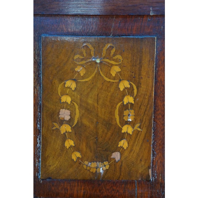 Antique Edwardian Mahogany Marble Top Drop Center Dressing Table Vanity 46" For Sale - Image 6 of 17
