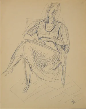Jennings Tofel Ink on Paper Portrait