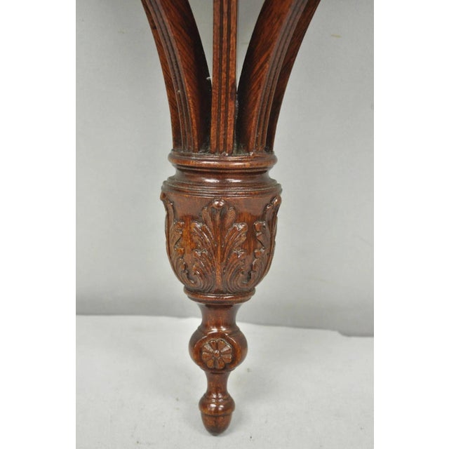 Late 20th Century Late 20th Century Regency Style Mahogany Plume Prince of Wales Carved Wall Mount Bracket Shelf For Sale - Image 5 of 13