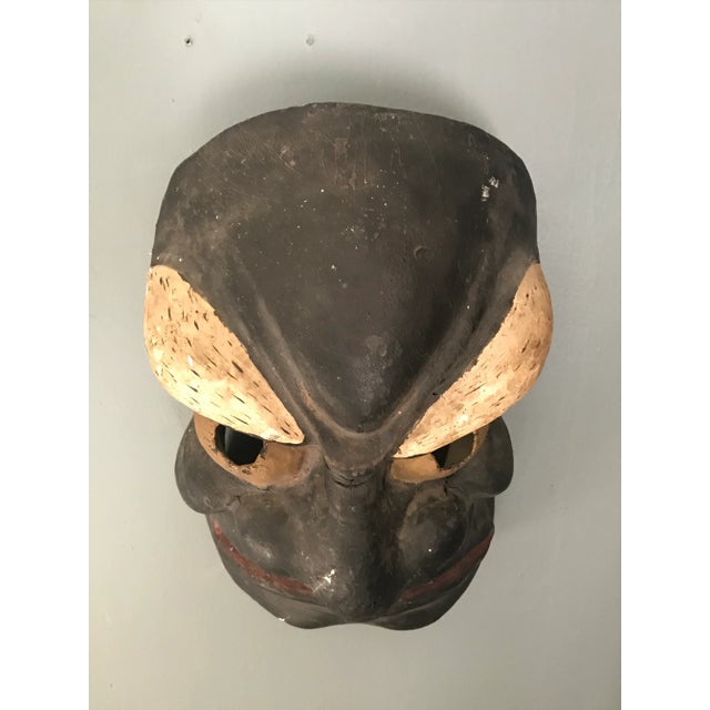 1920s Vintage Japanese Ritual Paper Mask For Sale - Image 9 of 9